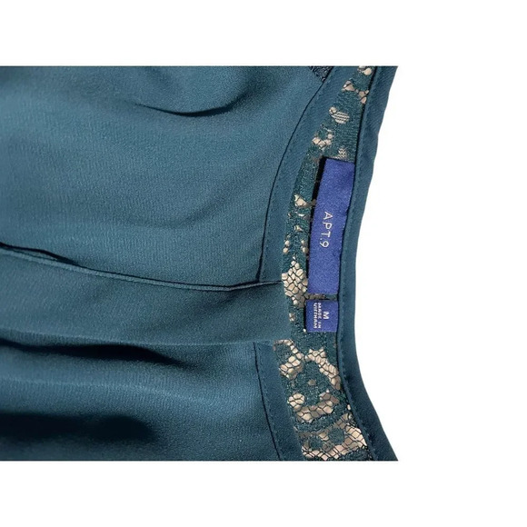 Apt.‎ 9 Women’s Medium Lace-Trim Green FlowyTop - Picture 4 of 4